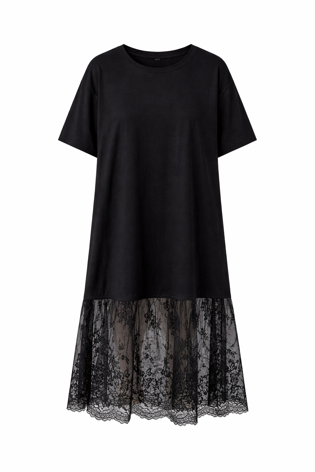 Black Lace Hem Dress